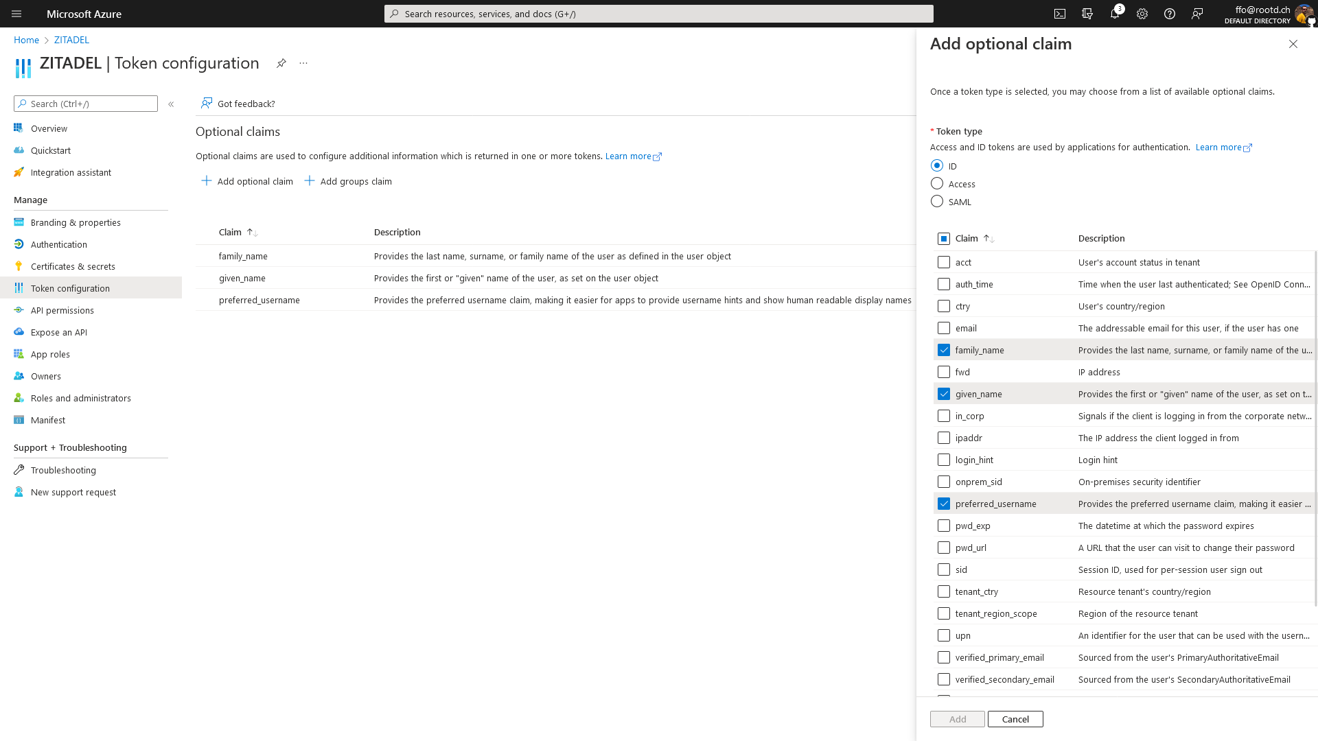 Configure ID Token Claims